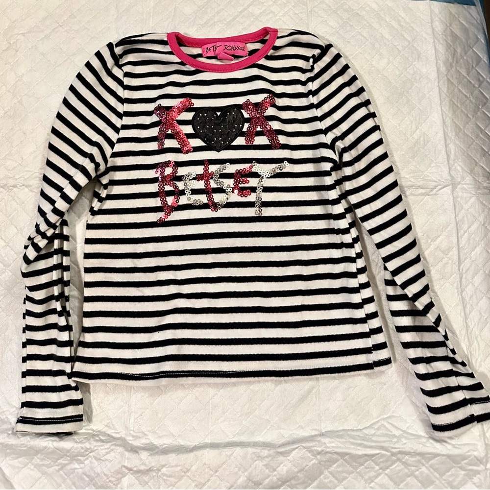 Betsey Johnson Long Sleeve Shirt and Matching Skirt Set Size 6x